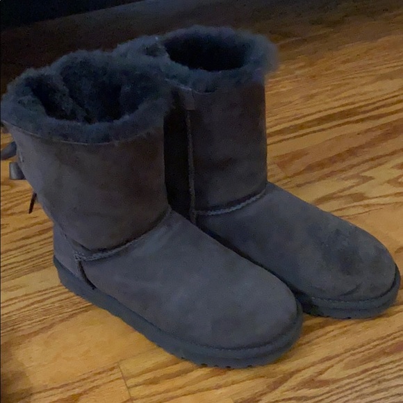 Brown Double Bow Ugg Boots - Picture 3 of 4